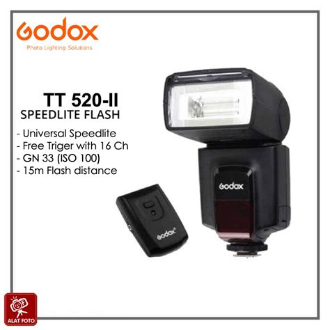 Jual Godox TT520 II FREE Wireless Trigger Universal Speedlite Shopee