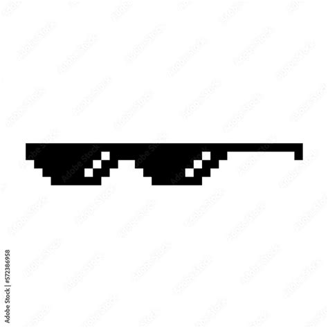 Funny Pixelated Sunglasses Simple Linear Logo Illustration Of Bit