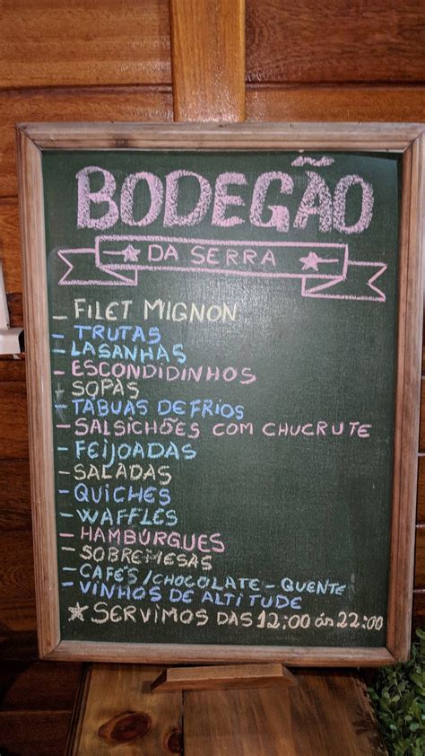 Menu Em Bodeg O Da Serra Restaurante Urubici