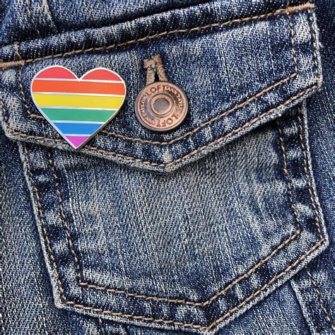 Lgbtq Rainbow Pride Flag Heart Enamel Pin Dream Maker Pins