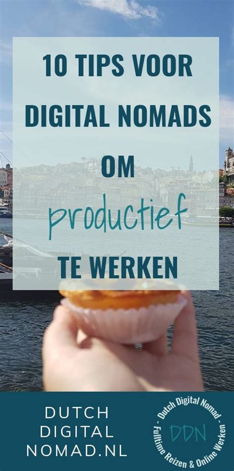 A Person Holding Up A Donut With The Words 10 Tips Vor Digital Nomads On It