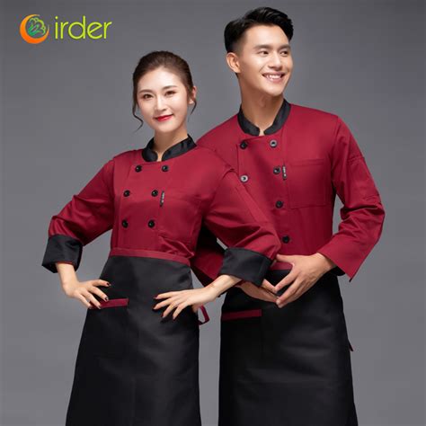 Irder Black Collar Coffee Color Restaurant Hotpot Chef Staff Uniform