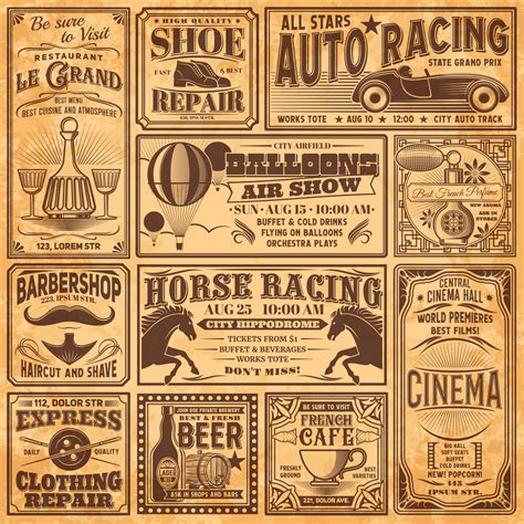 Vintage Newspaper Old Magazine Ad Banners 16539680 Vector Art At Vecteezy