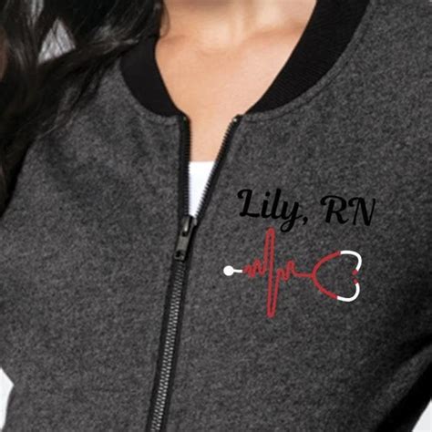 Personalized Rn Jacket Nursing Full Zip Jacket Medical Etsy