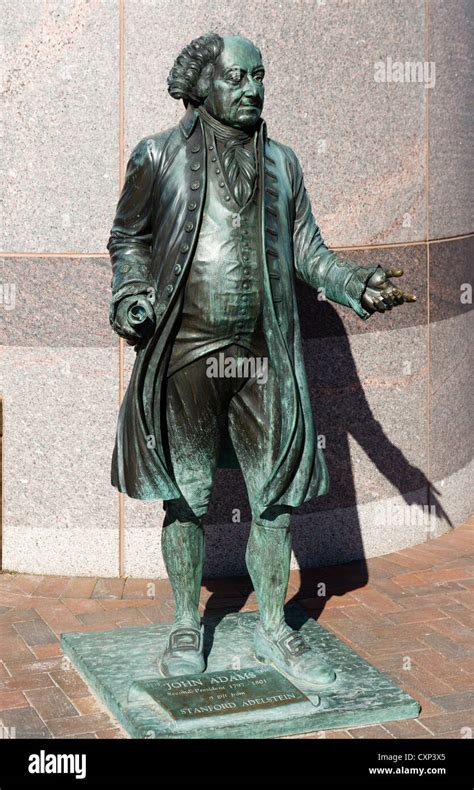 President John Adams, one of a series of bronze statues of US ...