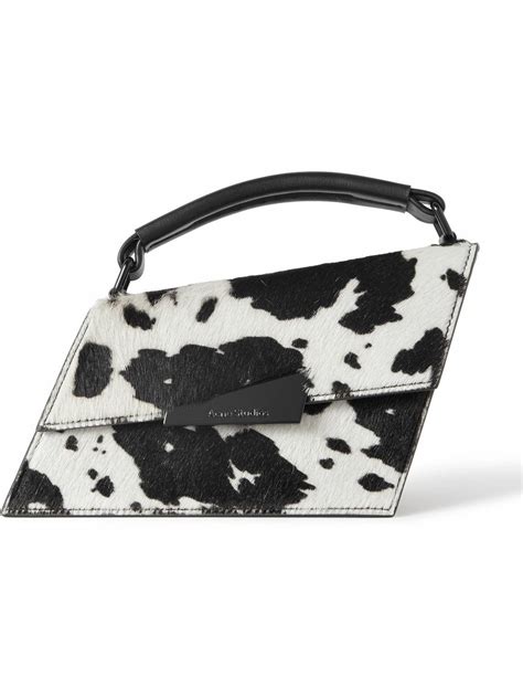 Acne Studios Distortion Cow Print Calf Hair And Leather Messenger Bag