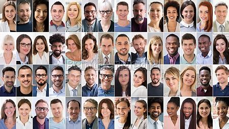 Multikulturelle Gesichter Foto Collage Portr T Stock Photo