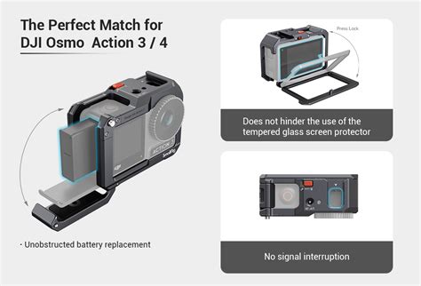 SmallRig 4119 DJI Osmo Action 3 4 için Kafesi KAFES AKSESUARI