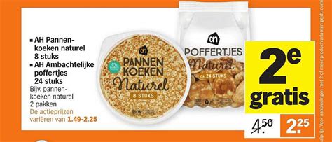 AH Pannenkoeken Naturel 8 Stuks Of AH Ambachtelijke Poffertjes 24 Stuks