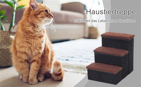 Pawhut Haustiertreppe Katzentreppe Hundetreppe Faltbar Stufen