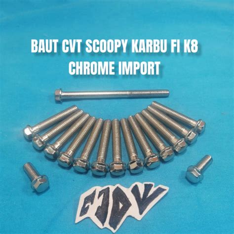 Jual Baut Cvt Block Blok Cover Cvt Scoopy Karbu Fi Kunci T Chrome