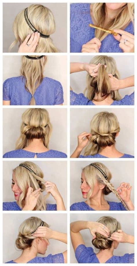 35 Instant Bun Tutorials For Last Minute Office Calls Outfitcafe Coiffure Avec Headband