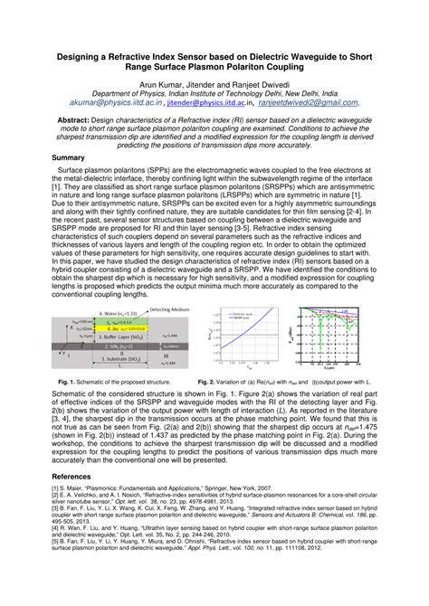 designing  refractive index sensor based  dielectric waveguide