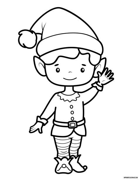 Coloriage de Lutin de Noël Imprimer coloriage