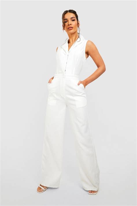 Wide Leg Jumpsuits Flared Jumpsuits Boohoo Uk