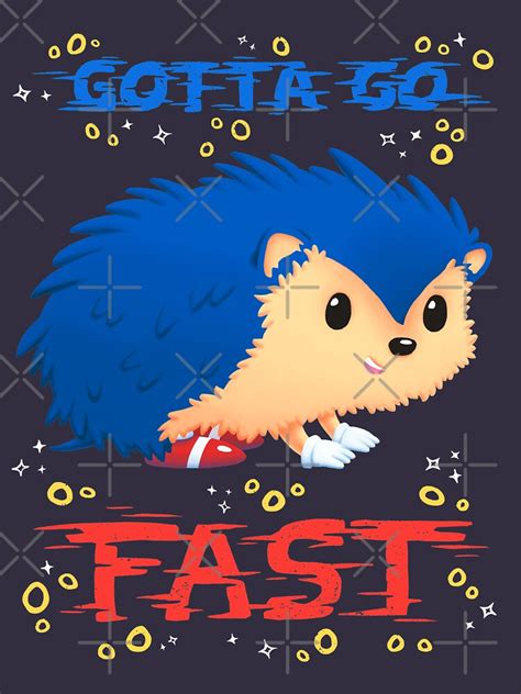 "Gotta Go Fast // Cute Hedhehog, Retro Platformer Game, Meme" T-shirt ...