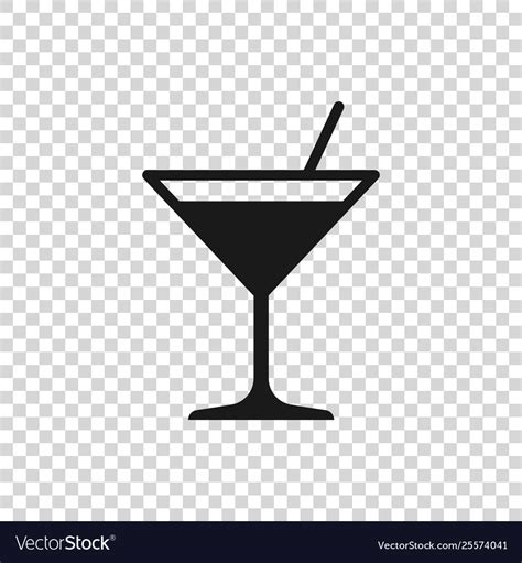 Grey martini glass icon isolated on transparent Vector Image