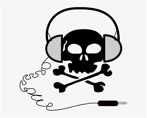 Headphone Skull Clip Art Skull Headphone Art Vector Transparent Png