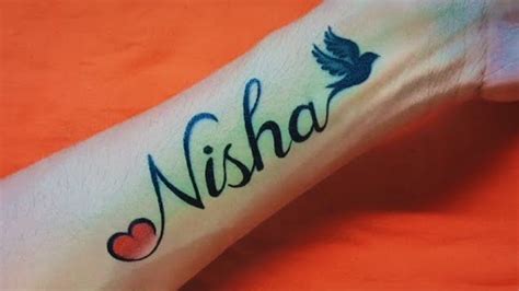 9 Stylish Nisha Name Tattoo Design Idea - Hindi Master