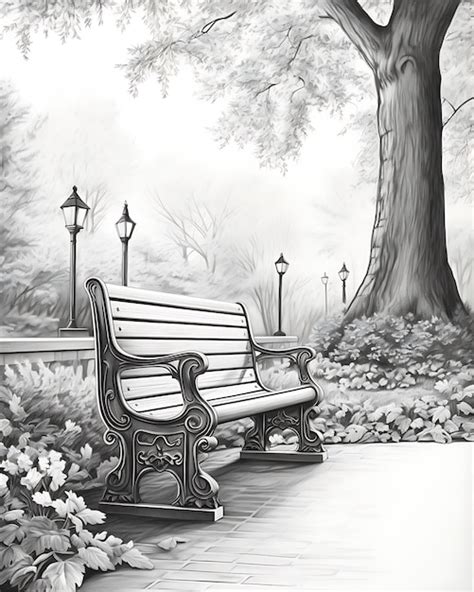 63,000+ Monochrome Bench Drawing Pictures