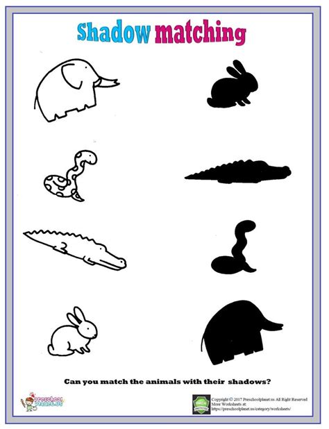 Shadow Matching Worksheets For Preschool