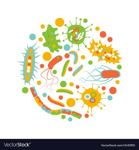 Bacterial Microorganism In A Circle Royalty Free Vector