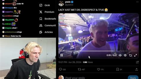 XQc Reacts To Lacy Meeting Dr Disrespect Tfue YouTube