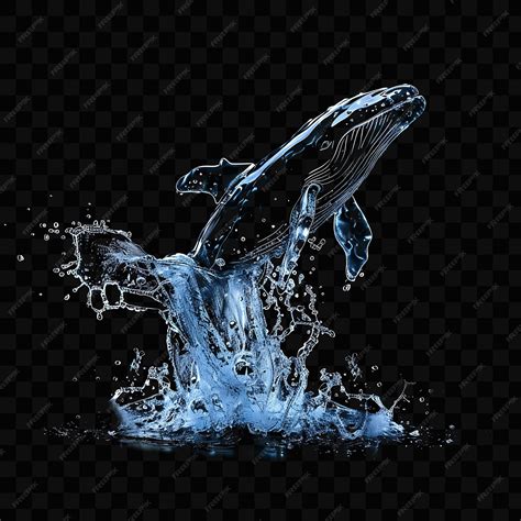 Premium Psd A Whale Splashing Water With A Splash Of Blue Water