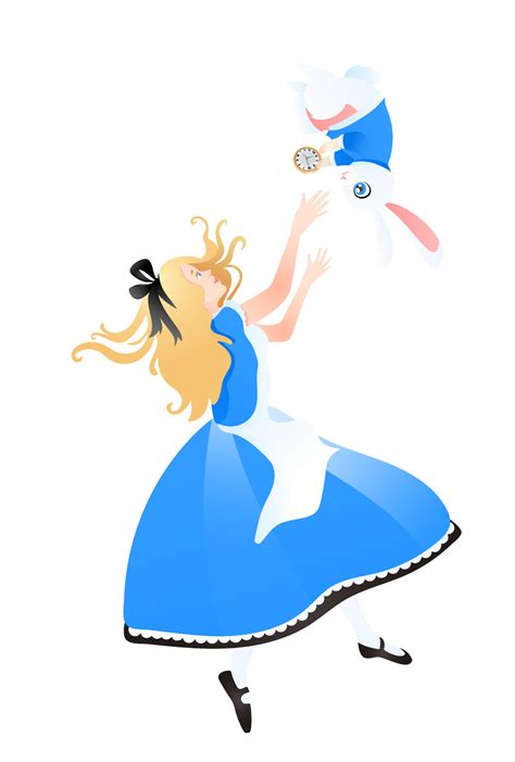 Alice in Wonderland, falling down into the white rabbit hole. Cute