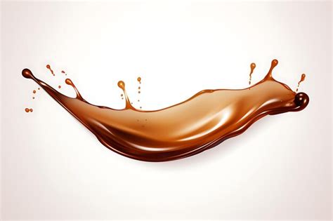 Premium Photo Brown Liquid Splash With Drops On Blank White Background