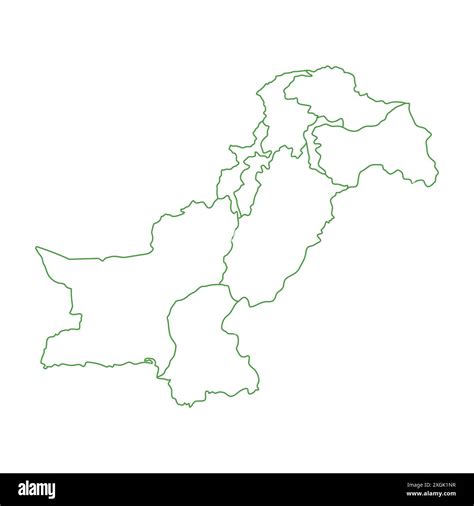 Geography Pakistani Map Vector Icon Map Of Pakistan Detailed Line Map