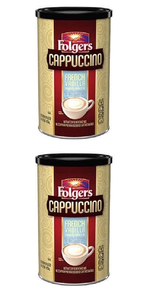 Folgers Cappuccino French Vanilla Instant Coffee Beverage Mix 16 Oz