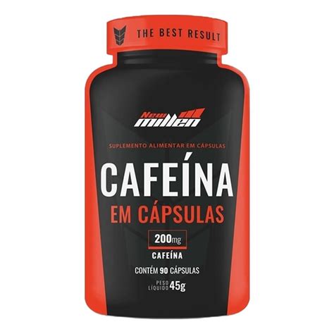 Suplemento Alimentar New Millen Cafeína 200mg 90 Cápsulas Suplemento