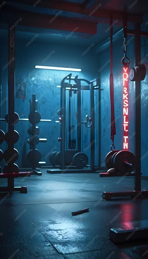 Premium Photo | A dark gym