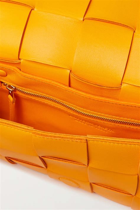 Orange Cassette Intrecciato Leather Shoulder Bag Bottega Veneta Net