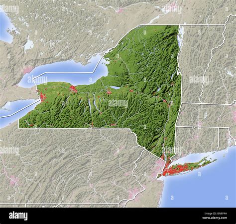 New York Shaded Relief Map Stock Photo Alamy