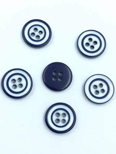 Blue Line 4 Hole Plastic Buttons Costume Plastic Button Plastic