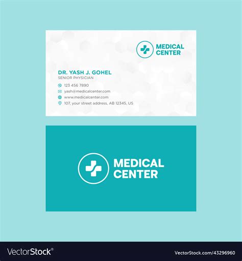 Modern Design For Doctor Business Card With Logo Vector Image