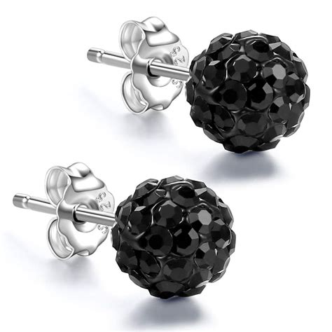 Buy 925 Sterling Round Ball Cubic Swarovski Elements Crystal Stud