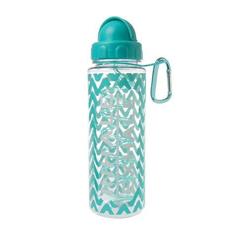 Inhale Exhale Chevron Stripe Water Bottle With Straw Claires Us