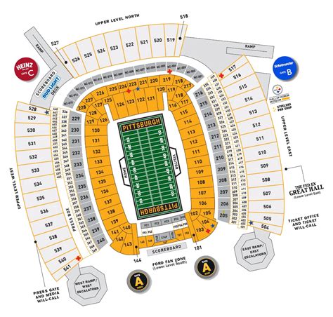 Maps and Seating Charts - Acrisure Stadium in Pittsburgh, PA