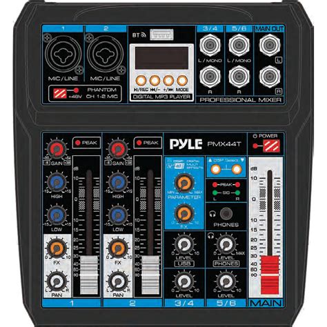 Pyle Pro Pmx T Channel Compact Audio Mixer And Usb Pmx T B H