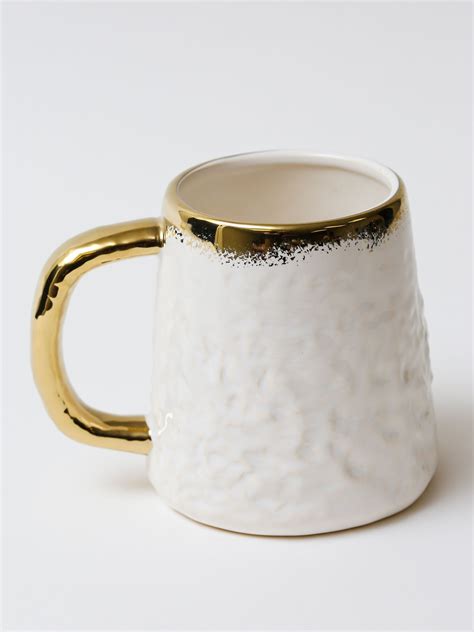 Oversized White And Gold Ombre Coffee Mug Mugs Coffee Mugs White