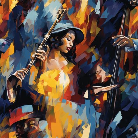 Jazz Masterpiece: Vibrant Music Paintings Seamless Pattern Design for ...