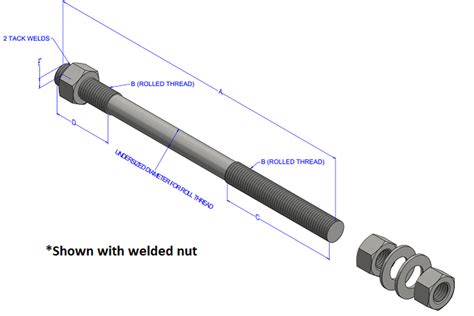 1x15 W 6 Thread F1554 Grade 55 Straight Anchor Bolt