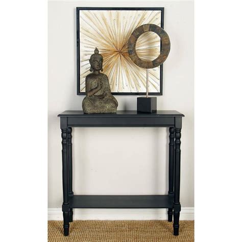 Litton Lane In Black Rectangle Wood Traditional Console Table