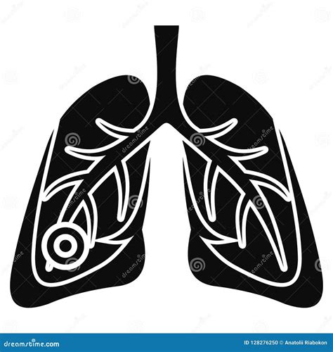 Pneumonia Lungs Icon Simple Style Stock Vector Illustration Of Lungs