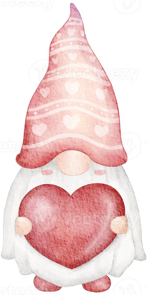 Clipart De Acuarela De Gnomos De San Valentín 16627443 Png