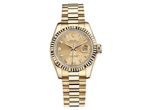 Rolex Datejust Ladies President Champagne Yellow Gold 26mm 179178 Chdp