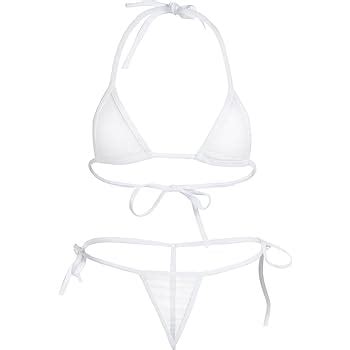 Yizyif Damen Mini Bikini Set Triangel Brasil Bikini Micro Bh Bra Mit